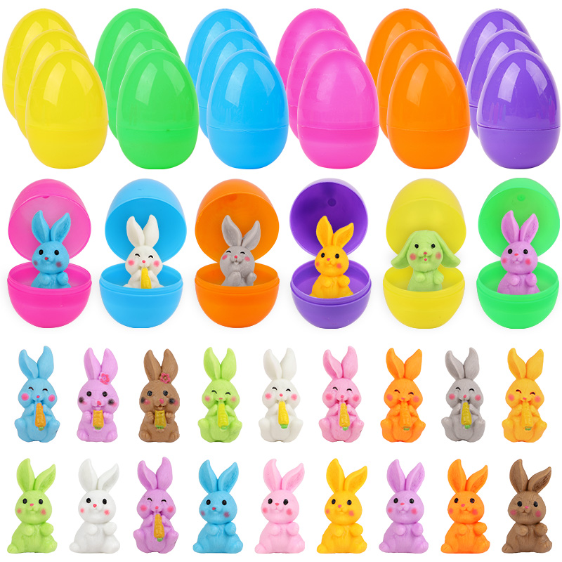 Party Games No Supplies - 24 Stück Ostereier mit Hasenfigur für