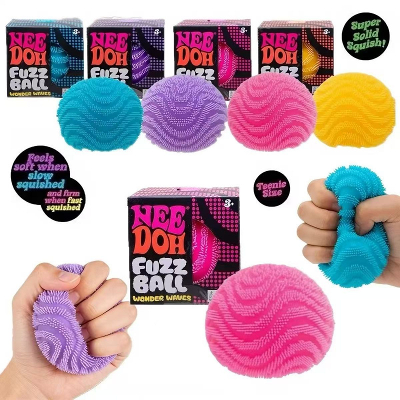 Spike Ball Game - Needoh Squishy Wellenball Smiley-Gesicht Plüsch-Fidget-Ball Schnell