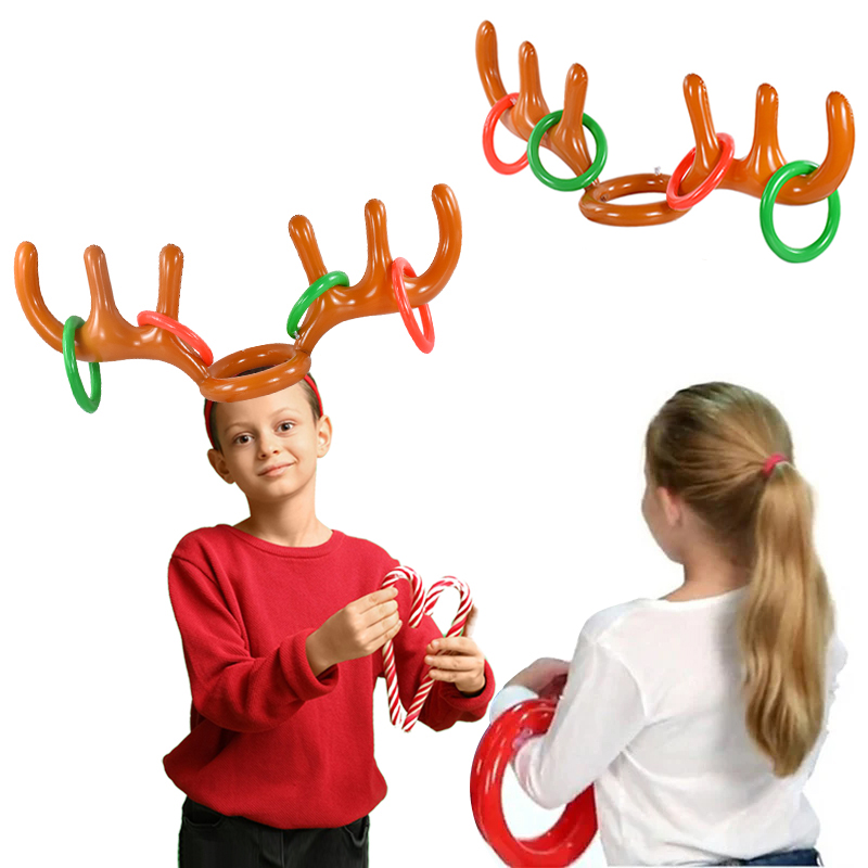 Party Games No Supplies - 1/3Set Weihnachten Spiel Aufblasbare Rentier Geweih