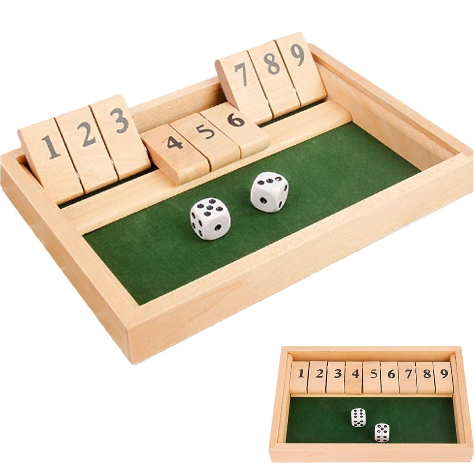 Party Games Easter For Family - Deluxe vierseitiges 9-Zahlen-Brettspielset „Shut The Box“,