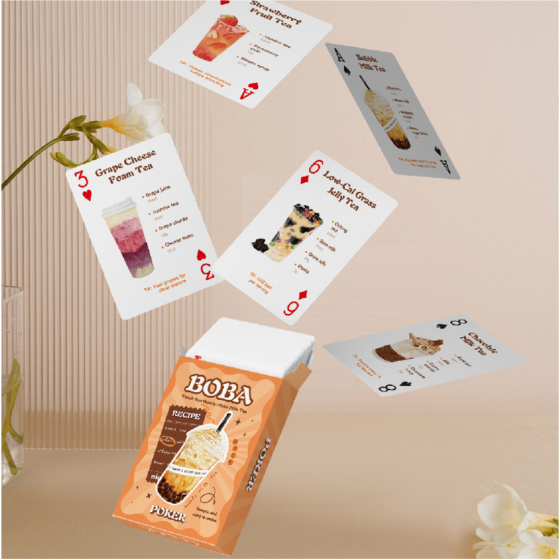 Book Party Games - Camping Beliebtes Boba-Milchtee-Poker Bobo-Milchtee-Spiel Ausrüstung Party