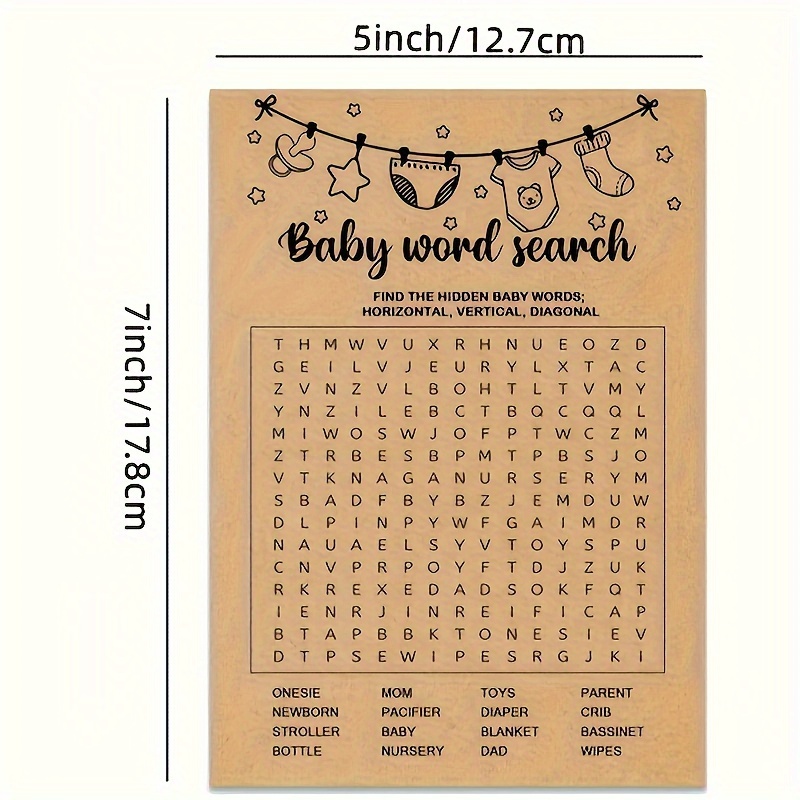 Babyparty-Spiel, Word Search-S – Party Games No Supplies Bewertung und Preis