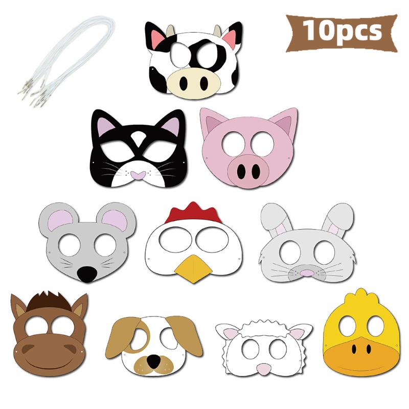 10PCS Bauernhof Thema Cartoon  – Party Games No Supplies Bewertung und Preis